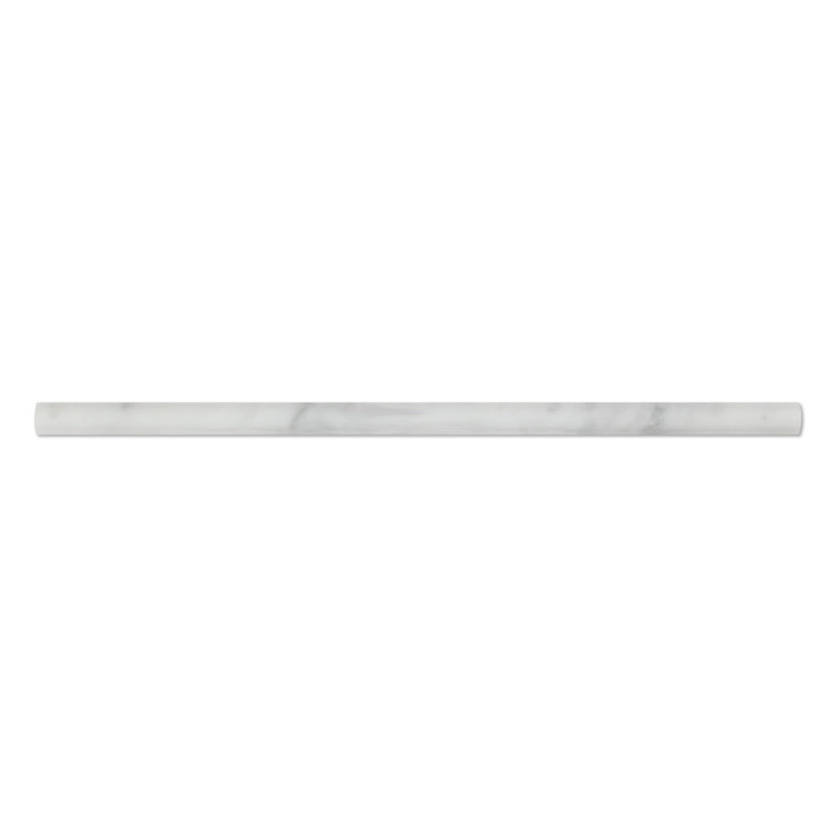 Stone & Tile Shoppe, Inc. White Carrara 1/2" x 12" Pencil Marble Look